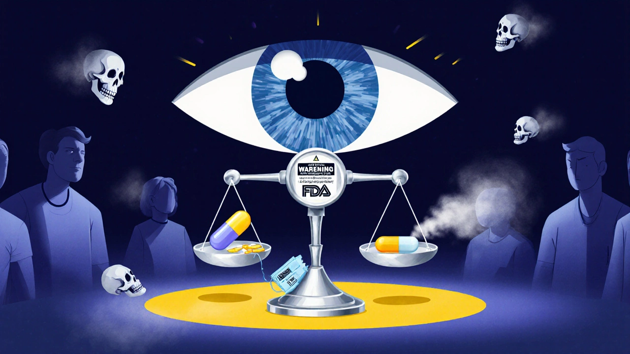 A doctor&#039;s stethoscope scales crushing a breathing mask under opioid and gabapentin pills.