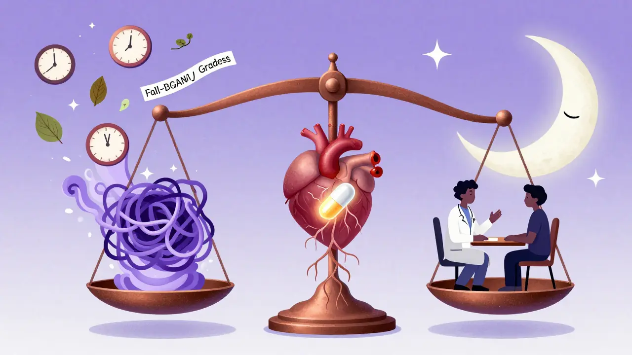 A balance scale weighing ADHD symptoms against treatment benefits, with medical symbols floating in a cosmic scene.